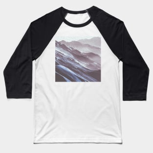 Blue Grey Mountains Oil Effects 1 Baseball T-Shirt